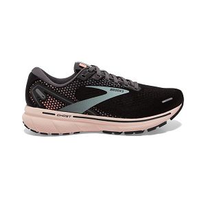 Brooks Ghost 14 Road Running Shoes - Womens, Black/Green/Rose | IE-YNT392165